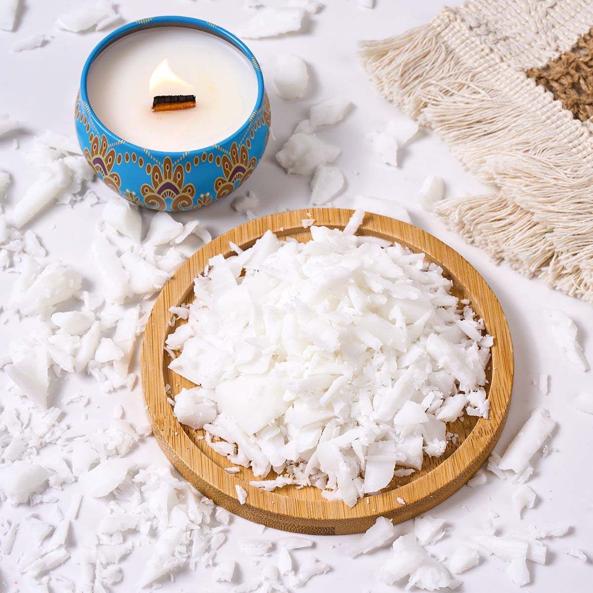 شمع جوز الهند الأبيض الطبيعي 1 - مراجعة Candle Making Material Wholesale وسعره